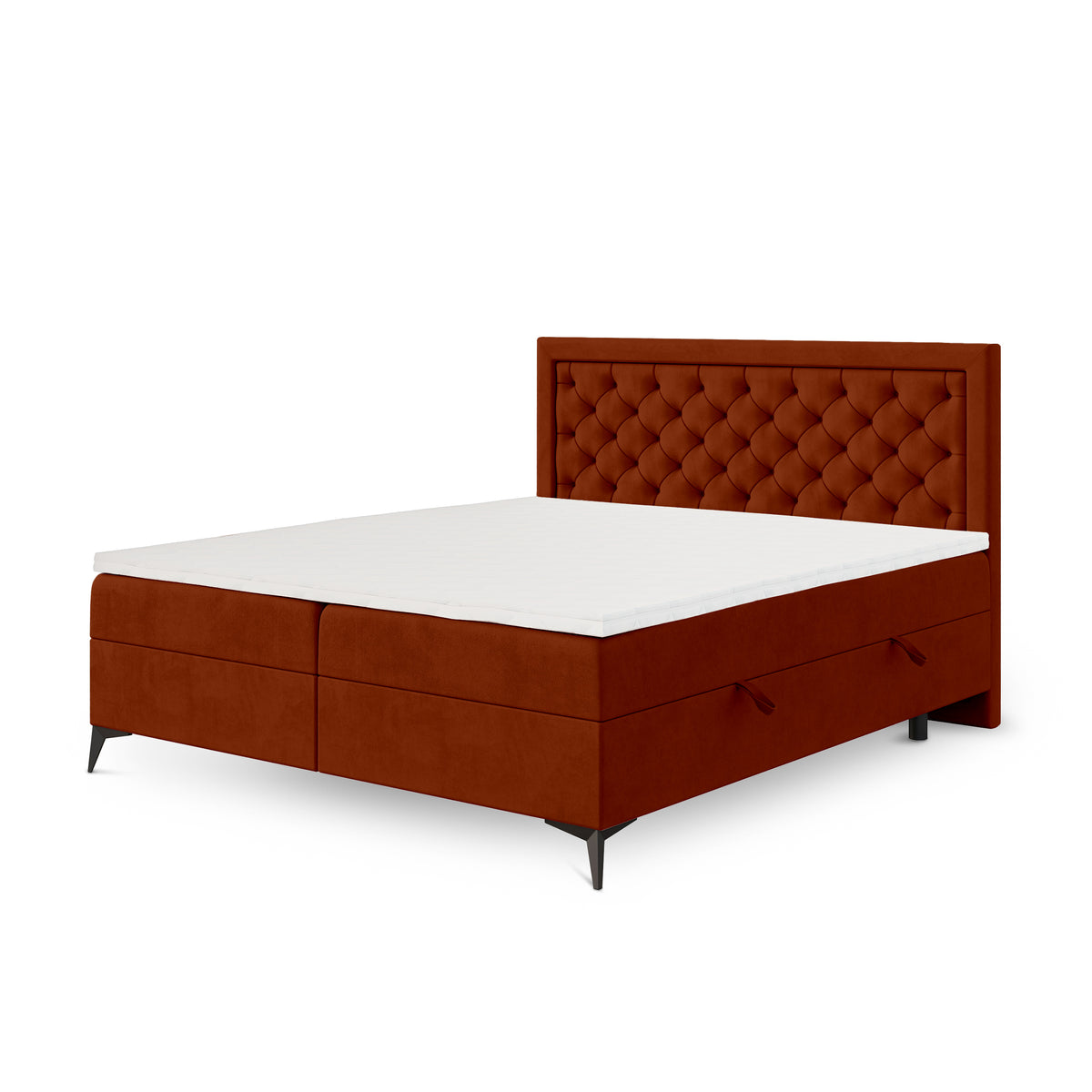 Rosselia Quilted Continental Divan Bed with Two Storage Compartments, Glamour Style – 90x200, Copper Terra (MAGIC VELVET 2285)