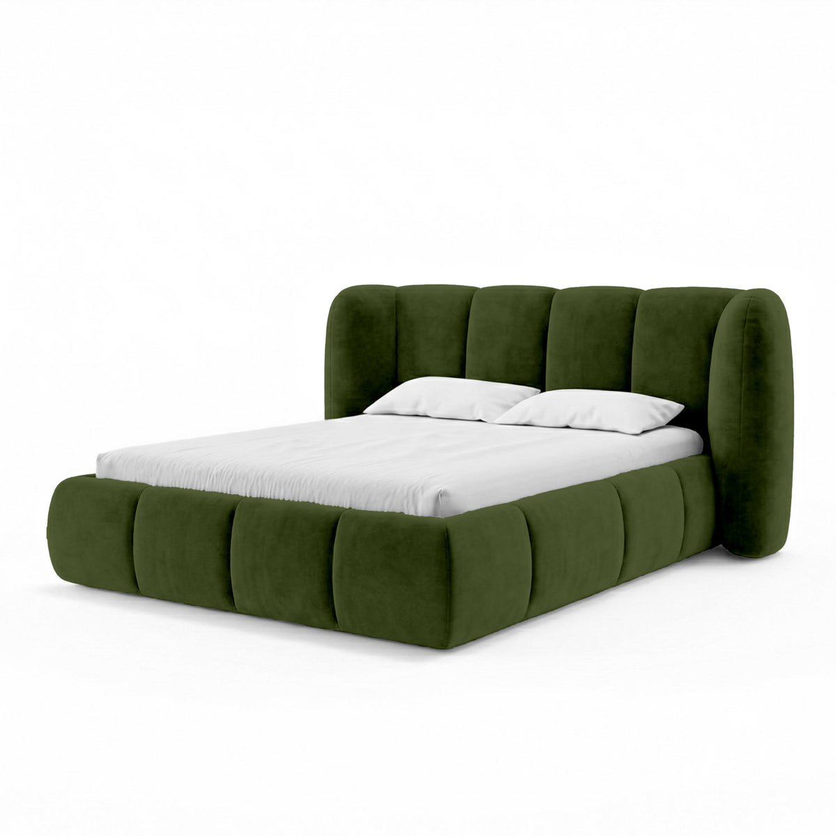 Łóżko tapicerowane Ventara pikowane z pojemnikiem w stylu soft modern w tkaninie MAGIC VELVET – zdjęcie 27