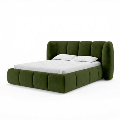 Łóżko tapicerowane Ventara pikowane z pojemnikiem w stylu soft modern w tkaninie MAGIC VELVET – zdjęcie 27