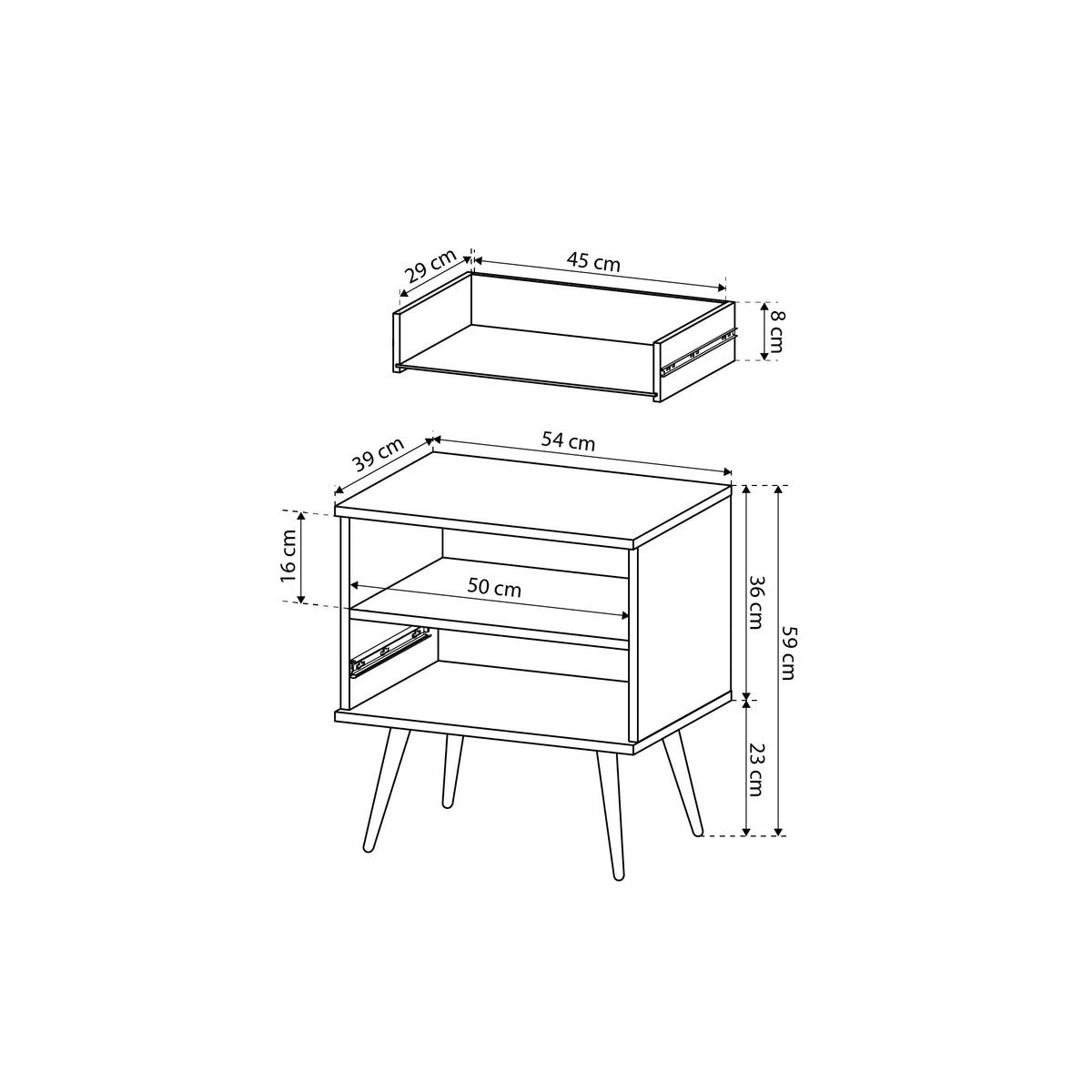 Szafka nocna Meva 54x59 cm w stylu modern classic – zdjęcie 7