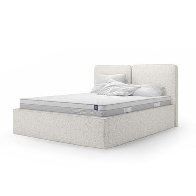 Mokka Upholstered Ottoman Bed with Storage, Modern Style – Porcelain White (ARAGON 01), 200