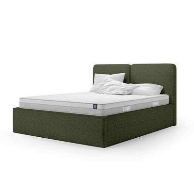 Mokka Upholstered Ottoman Bed with Storage, Modern Style – Yew Green (ARAGON 39), 200