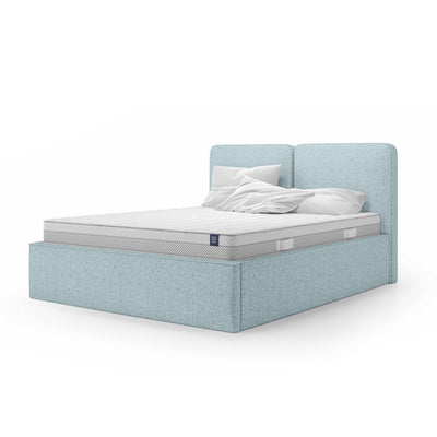 Mokka Upholstered Ottoman Bed with Storage, Modern Style – Icy Azure (ARAGON 70), 200