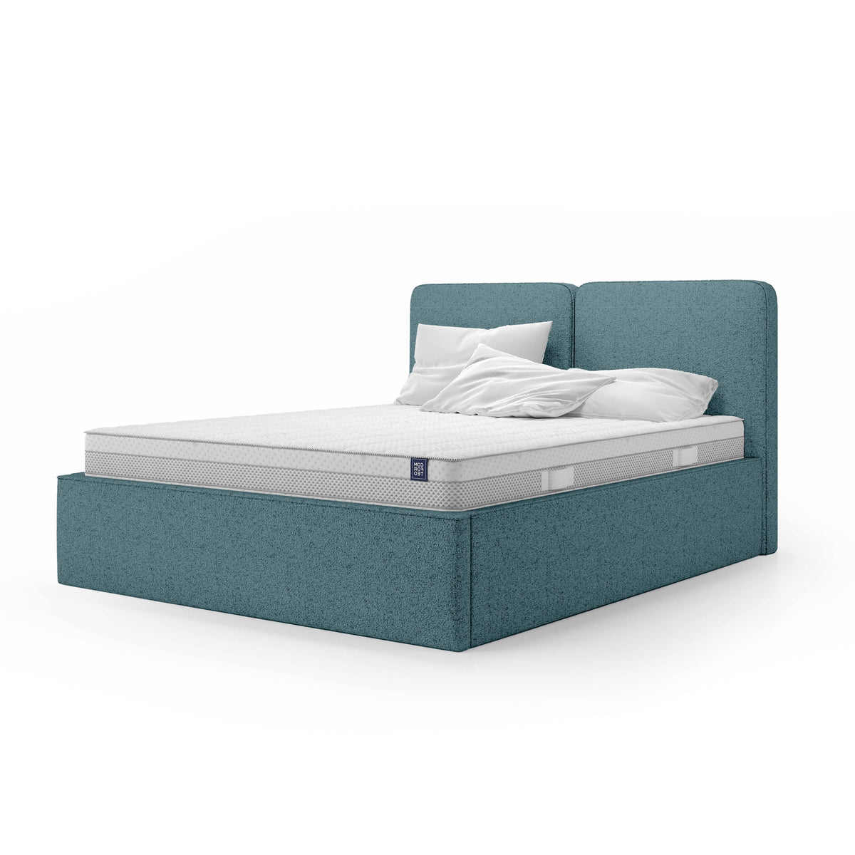 Mokka Upholstered Ottoman Bed with Storage, Modern Style – Ocean Steel (ARAGON 75), 200