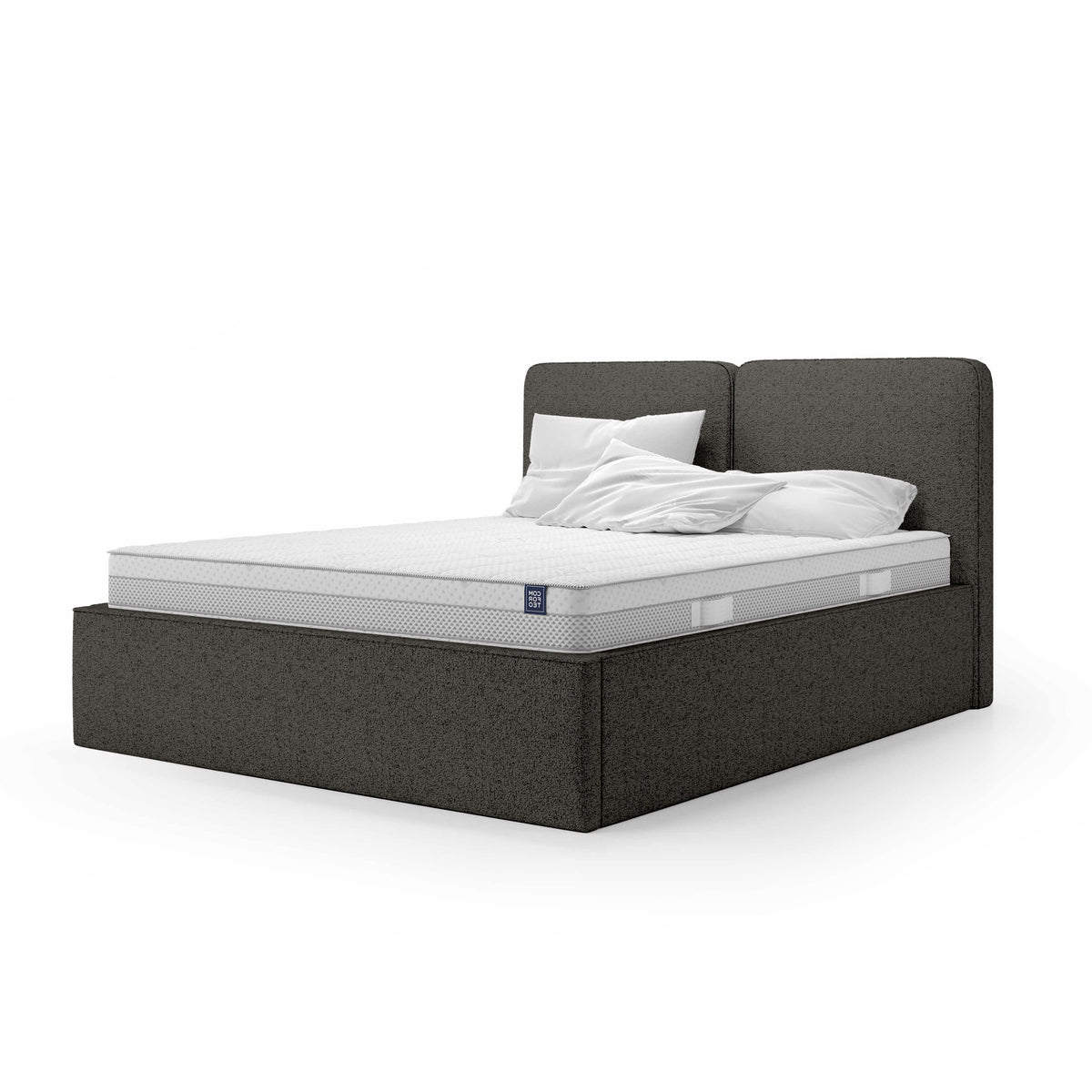 Mokka Upholstered Ottoman Bed with Storage, Modern Style – Basalt Brown (ARAGON 97), 200