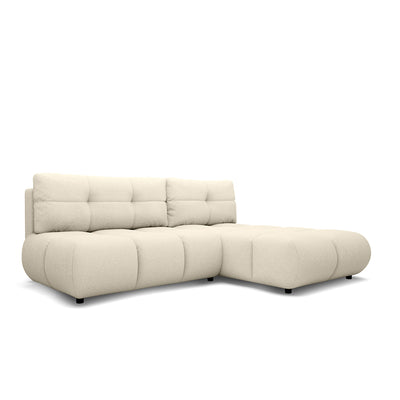 Milorya Corner Sofa Bed DL 230 cm, Modern Style – Right-sided, Cream Glow (NOW OR NEVER 02)