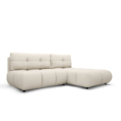 Milorya Corner Sofa Bed DL 230 cm, Modern Style – Right-sided, Linen Stone (NOW OR NEVER 03)