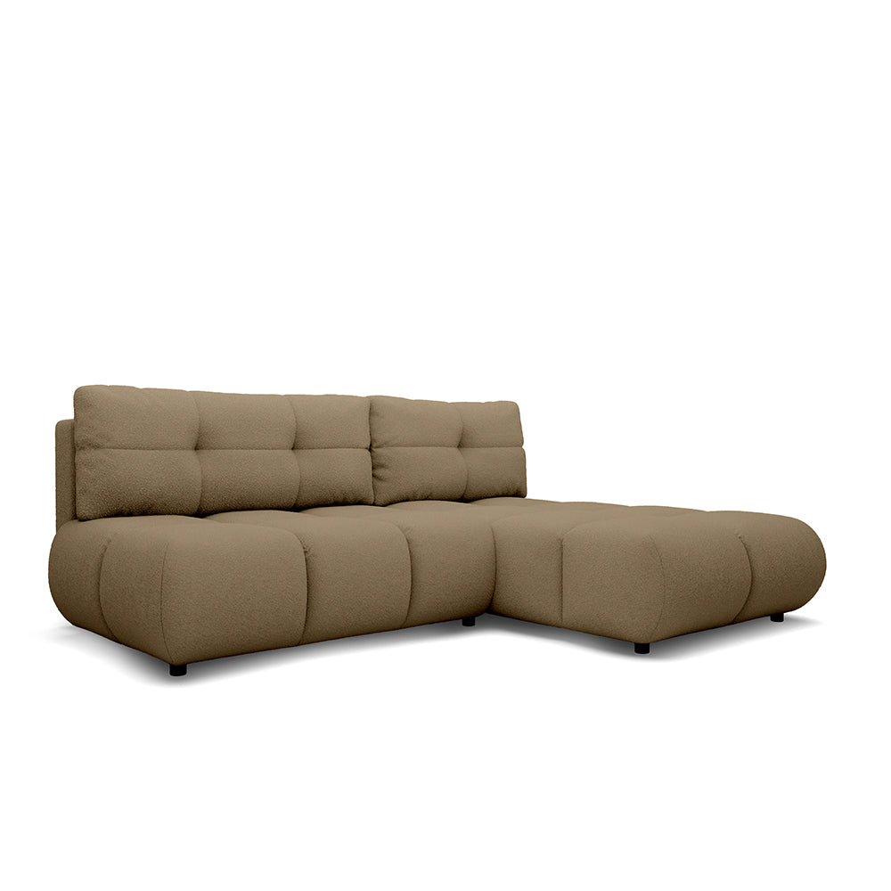 Milorya Corner Sofa Bed DL 230 cm, Modern Style – Right-sided, Golden Sandstone (NOW OR NEVER 18)