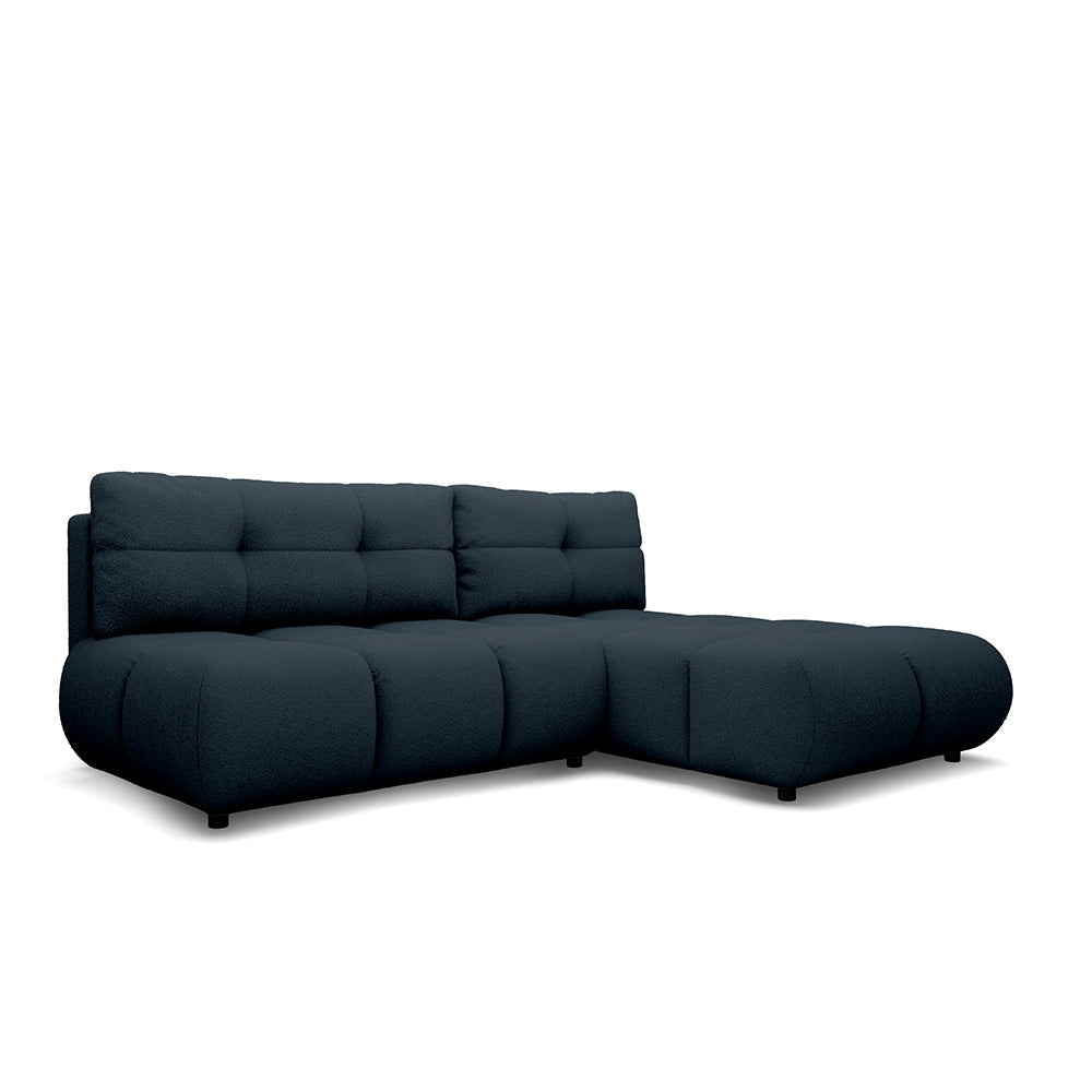 Milorya Corner Sofa Bed DL 230 cm, Modern Style – Right-sided, Night Graphite (NOW OR NEVER 79)