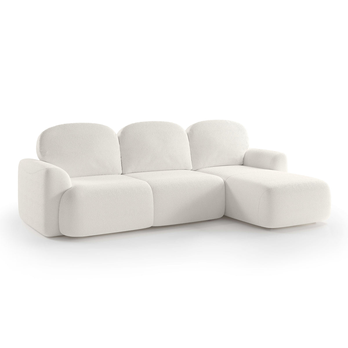 Bulu 3–4 Seater Corner Sofa Bed DL 260 cm, Modern Style – Right-Sided, Sunny Pearl (PERFECT HARMONY 01)