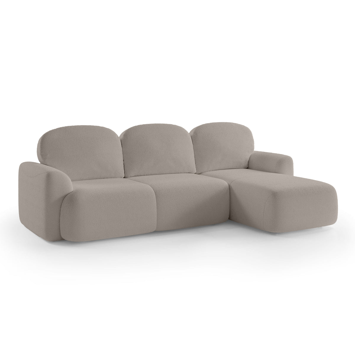 Bulu 3–4 Seater Corner Sofa Bed DL 260 cm, Modern Style – Right-Sided, Ashen Curtain (PERFECT HARMONY 04)
