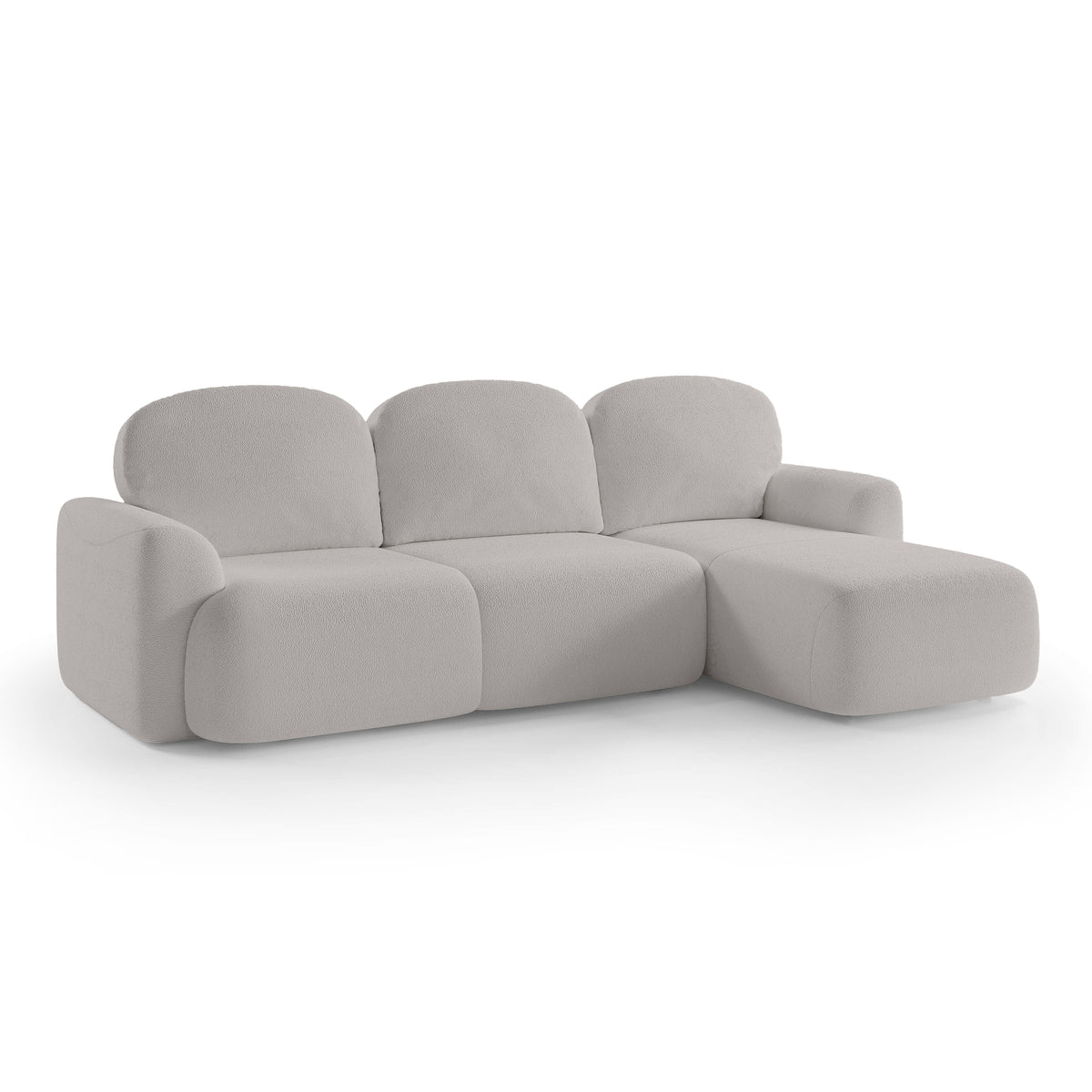 Bulu 3–4 Seater Corner Sofa Bed DL 260 cm, Modern Style – Right-Sided, Ash Mirror (PERFECT HARMONY 80)