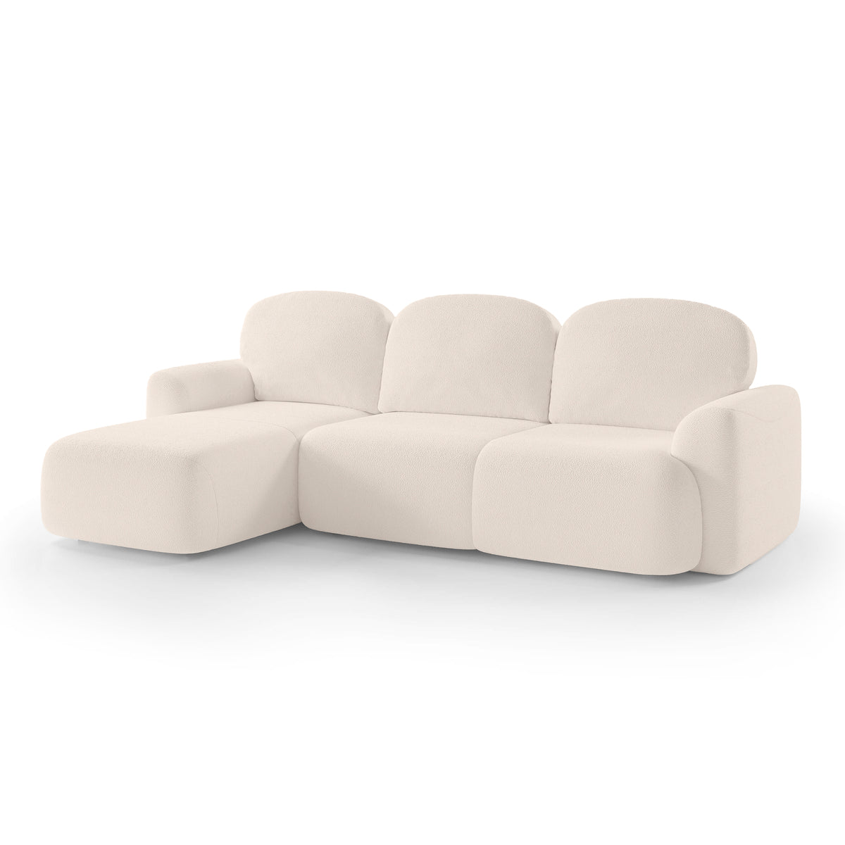 Bulu 3–4 Seater Corner Sofa Bed DL 260 cm, Modern Style – Left-Sided, Creamy Fluff (PERFECT HARMONY 02)