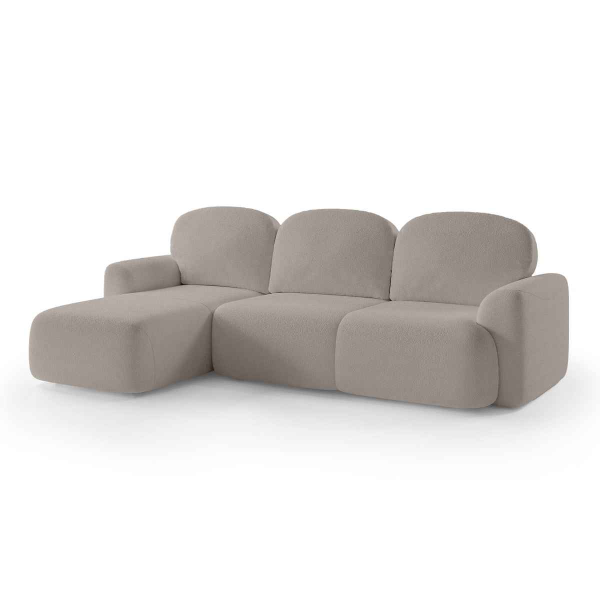 Bulu 3–4 Seater Corner Sofa Bed DL 260 cm, Modern Style – Left-Sided, Ashen Curtain (PERFECT HARMONY 04)