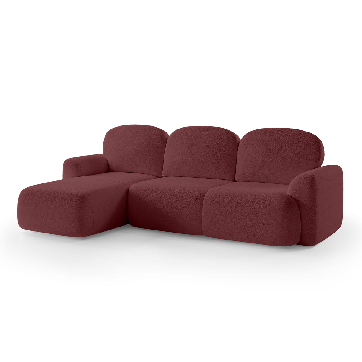 Bulu 3–4 Seater Corner Sofa Bed DL 260 cm, Modern Style – Left-Sided, Ruby Earth (PERFECT HARMONY 59)