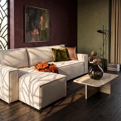 Agi 3 Seater Reversible Corner Sofa Bed 200x142–154, Loft Style – in a room setting