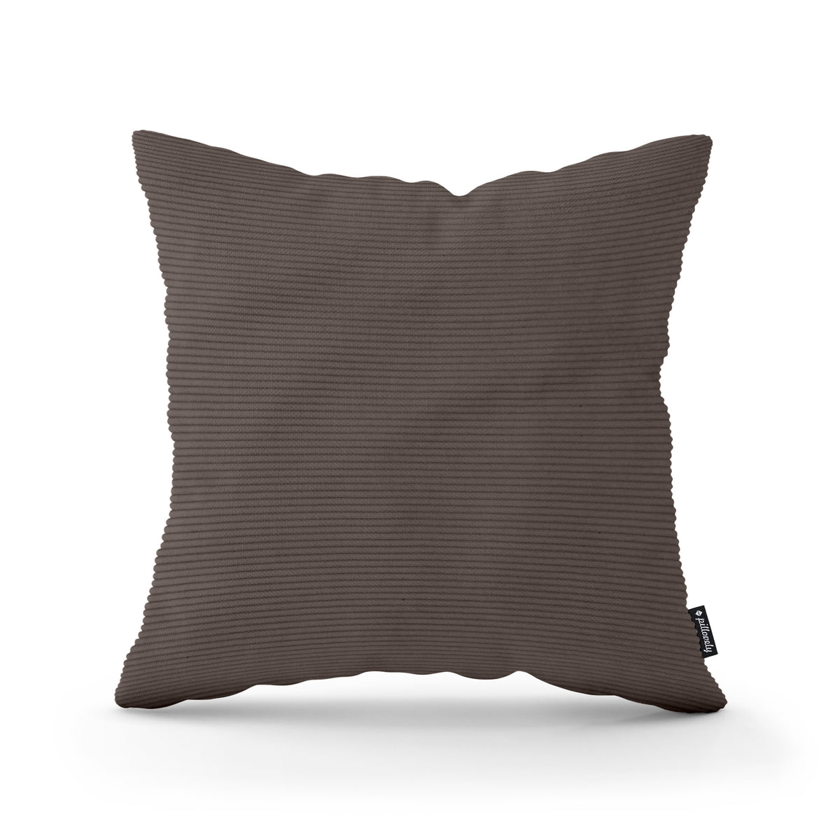 Corduroy Decorative Cushion 45x45 cm, Scandinavian and Boho Style – Dark Ebony (ONTARIO 05)