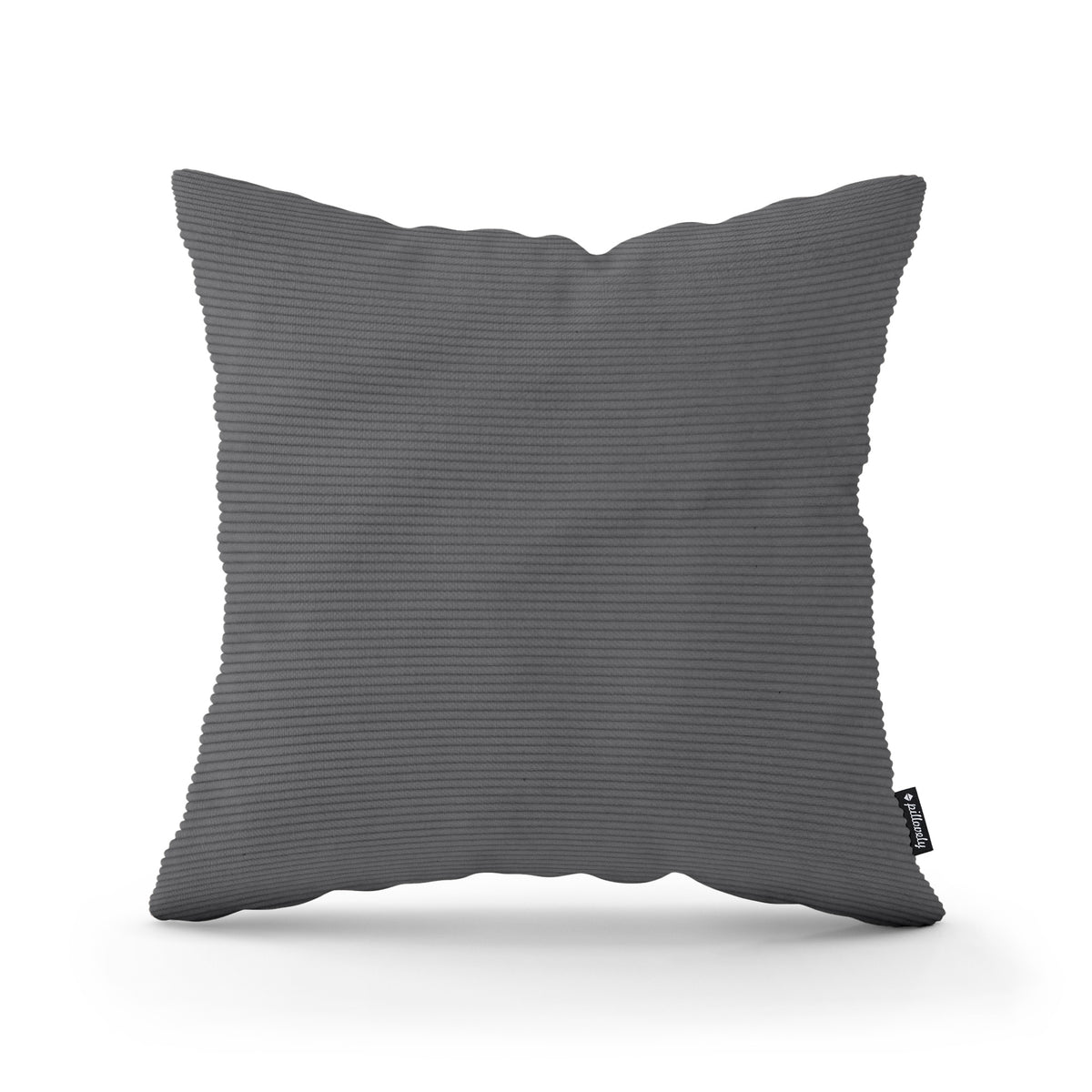 Corduroy Decorative Cushion 45x45 cm, Scandinavian and Boho Style – Dark Anthracite (ONTARIO 16)