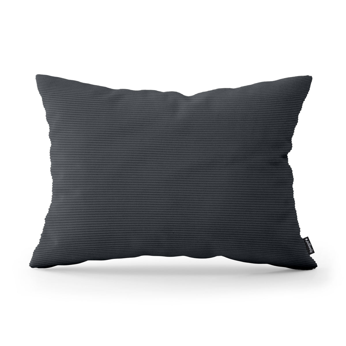Corduroy Decorative Cushion 40x55 cm for the Living Room, Loft Style – Graphite Stone (ONTARIO 19)