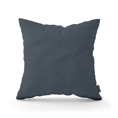 Corduroy Decorative Cushion 45x45 cm, Scandinavian and Boho Style – Black Graphite (ONTARIO 20)
