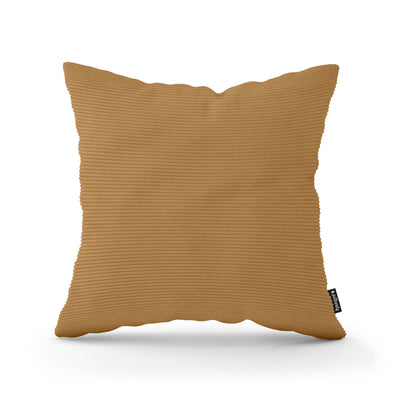 Corduroy Decorative Cushion 45x45 cm, Scandinavian and Boho Style – Wheat Ochre (ONTARIO 32)