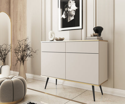 Komoda Meva 107x85 w stylu glamour – w aranżacji wnętrza