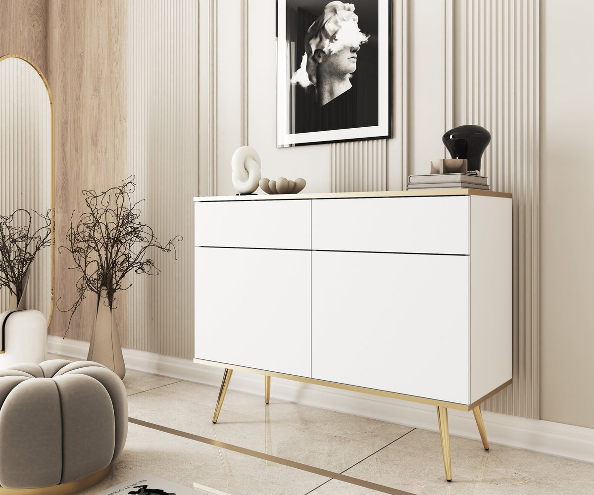 Komoda Meva 107x85 w stylu glamour – w aranżacji wnętrza