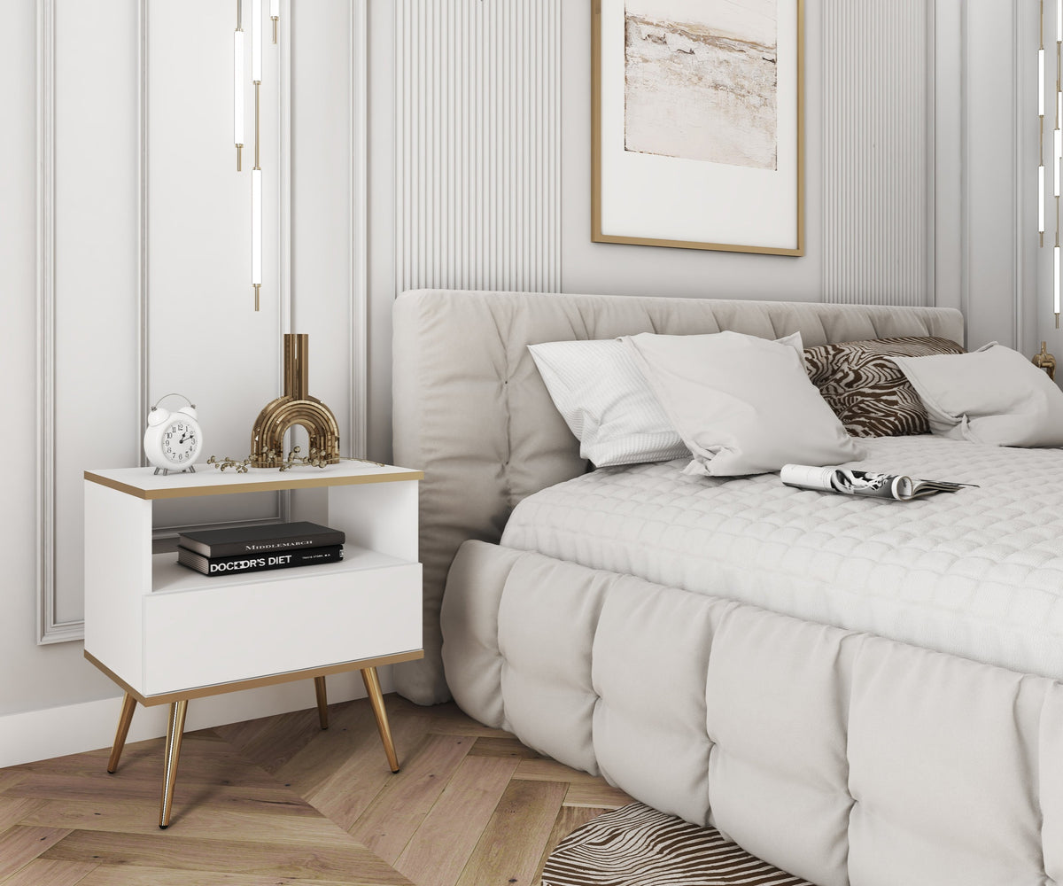 Szafka nocna Meva 54x59 cm w stylu modern classic – w aranżacji wnętrza