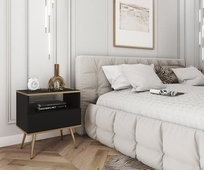 Szafka nocna Meva 54x59 cm w stylu modern classic – w aranżacji wnętrza
