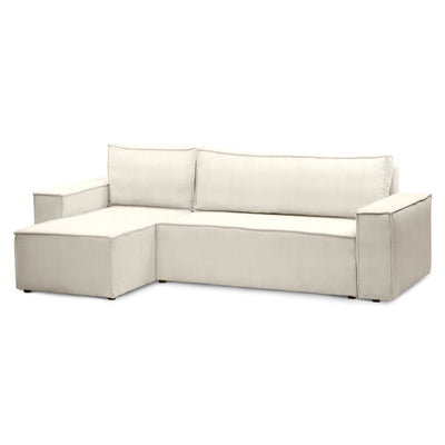 Agi 3 Seater Reversible Corner Sofa Bed 200x142–154, Loft Style – Ivory (POSO 105), Universal