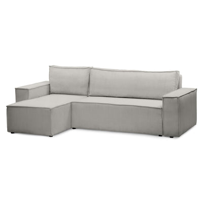 Agi 3 Seater Reversible Corner Sofa Bed 200x142–154, Loft Style – Ash White (POSO 110), Universal