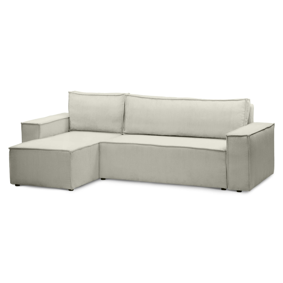 Agi 3 Seater Reversible Corner Sofa Bed 200x142–154, Loft Style – Gray Linen (POSO 140), Universal