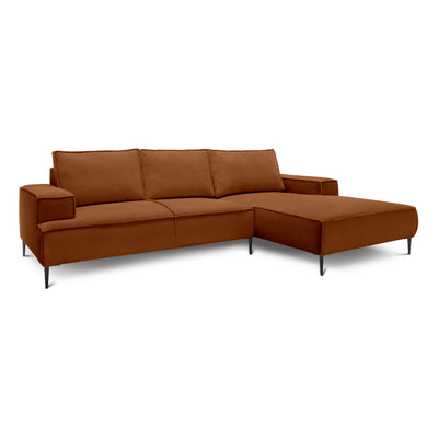 May 3 Seater Corner Sofa 275 cm, Modern Classic Style – Mahogany (POSO 40), Right-handed