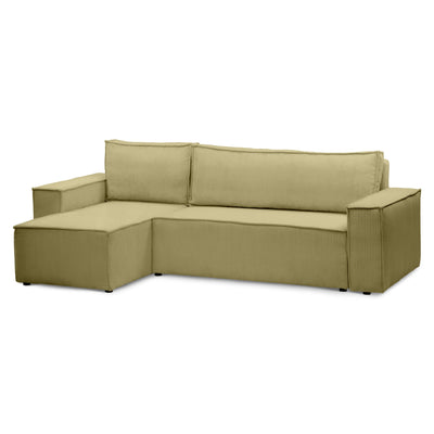 Agi 3 Seater Reversible Corner Sofa Bed 200x142–154, Loft Style – Olive (POSO 44), Universal