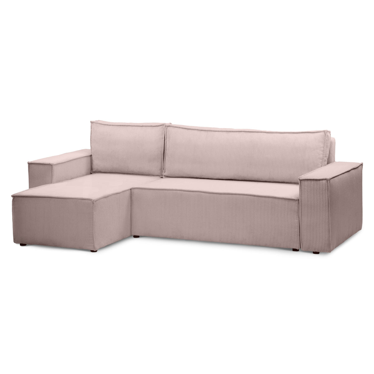 Agi 3 Seater Reversible Corner Sofa Bed 200x142–154, Loft Style – Dusty Pink (POSO 52), Universal