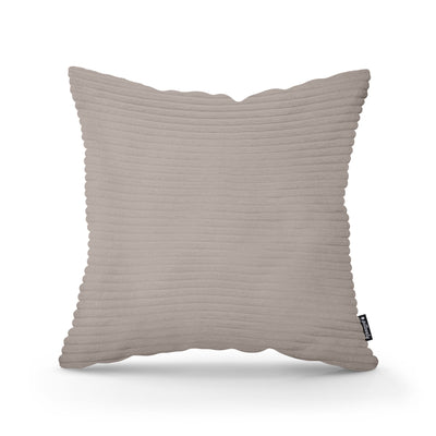 Wide Corduroy Decorative Cushion 45x45 cm, Scandinavian and Boho Style – Champagne Ash (POSO 03)