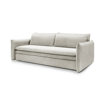 Lily Corduroy Sofa Bed 140x200 with Storage – Linen Cream (POSO 100)