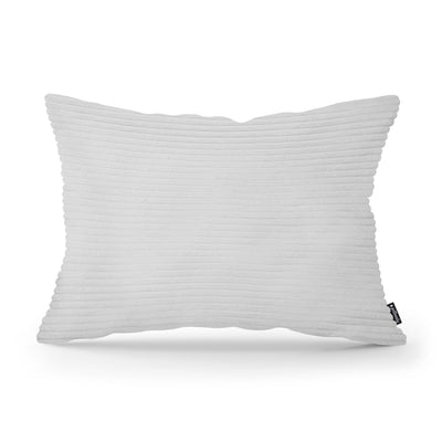 Poduszka dekoracyjna 40×55 cm w stylu vintage | Szeroki Sztruks Popielata Biel (POSO 110)