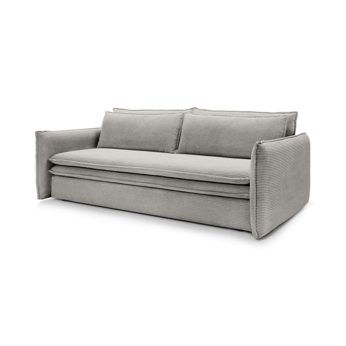 Lily Corduroy Sofa Bed 140x200 with Storage – Ash White (POSO 110)