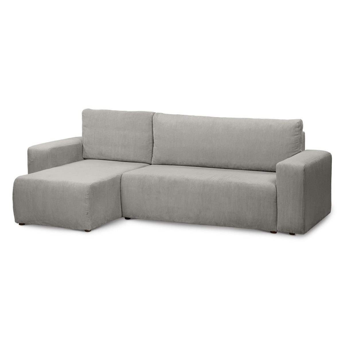 Kingi 3 Seater Reversible Corner Sofa Bed 200x142–154, Loft Style – Ash White (POSO 110), Universal