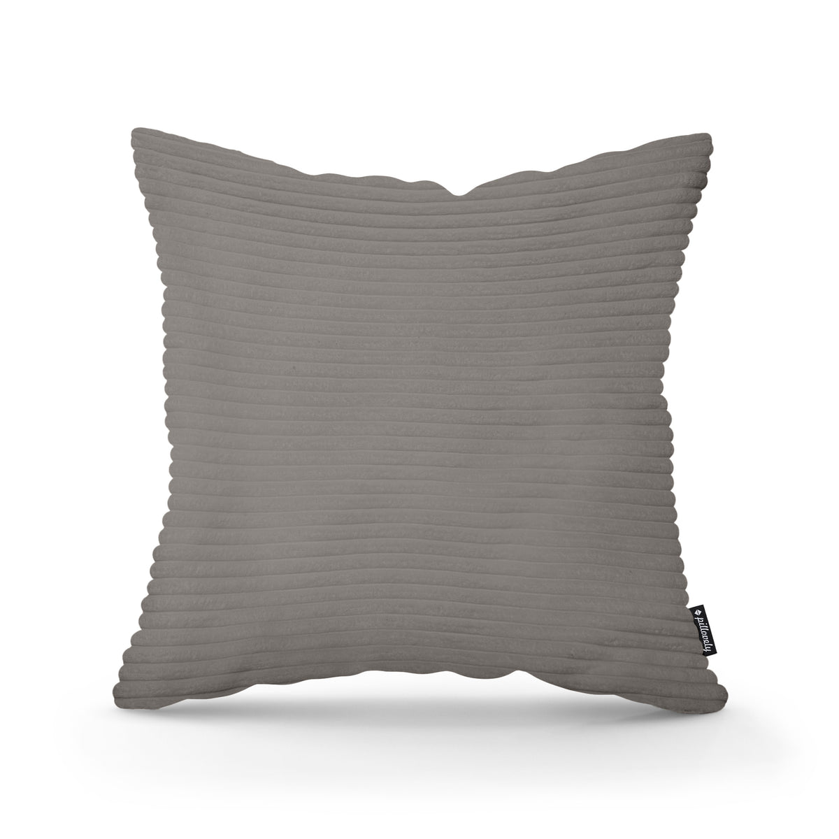 Wide Corduroy Decorative Cushion 45x45 cm, Scandinavian and Boho Style – Brown Graphite (POSO 120)