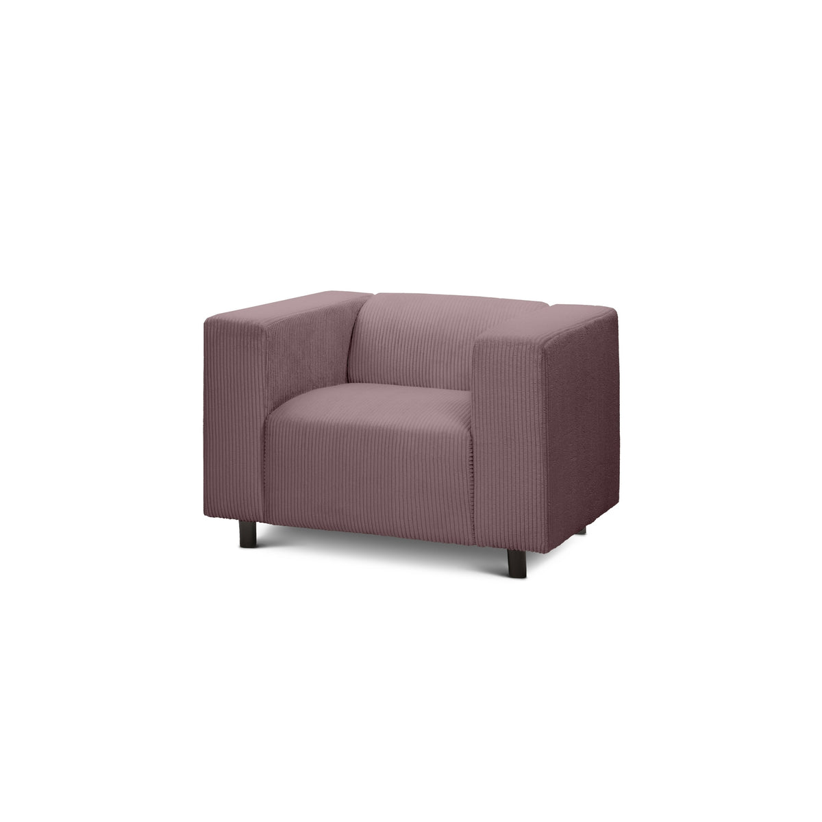 July Armchair 95 cm, Scandinavian Style – Dusty Rose Brown (POSO 130)