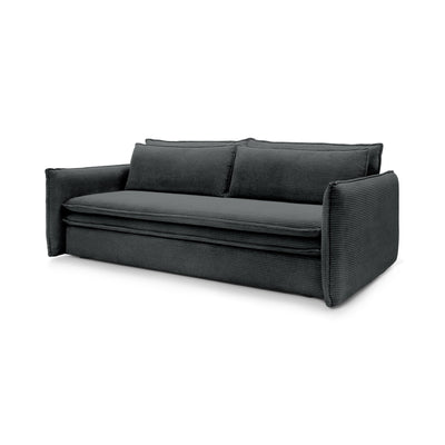 Lily Corduroy Sofa Bed 140x200 with Storage – Anthracite (POSO 34)