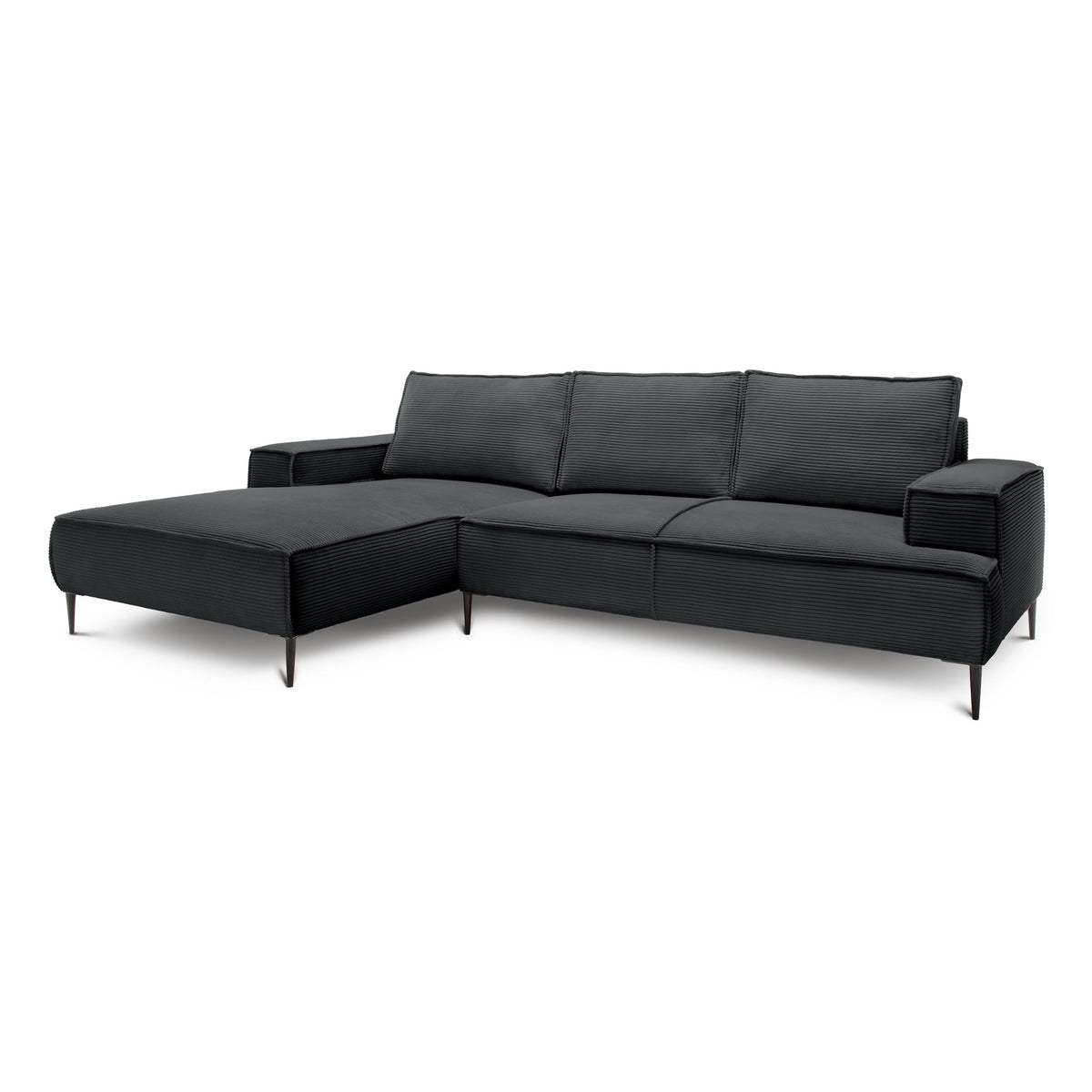 May 3 Seater Corner Sofa 275 cm, Modern Classic Style – Anthracite (POSO 34), Left-hand-side