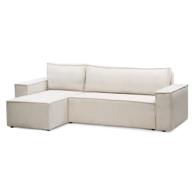 Agi 3 Seater Reversible Corner Sofa Bed 200x142–154, Loft Style – Porcelain Beige (POSO 38), Universal