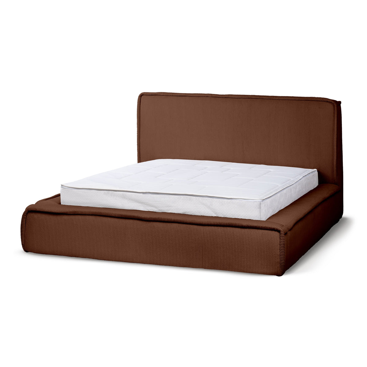 Gryby Upholstered Ottoman Bed with Storage, Classic Style – Espresso (POSO 39), 200
