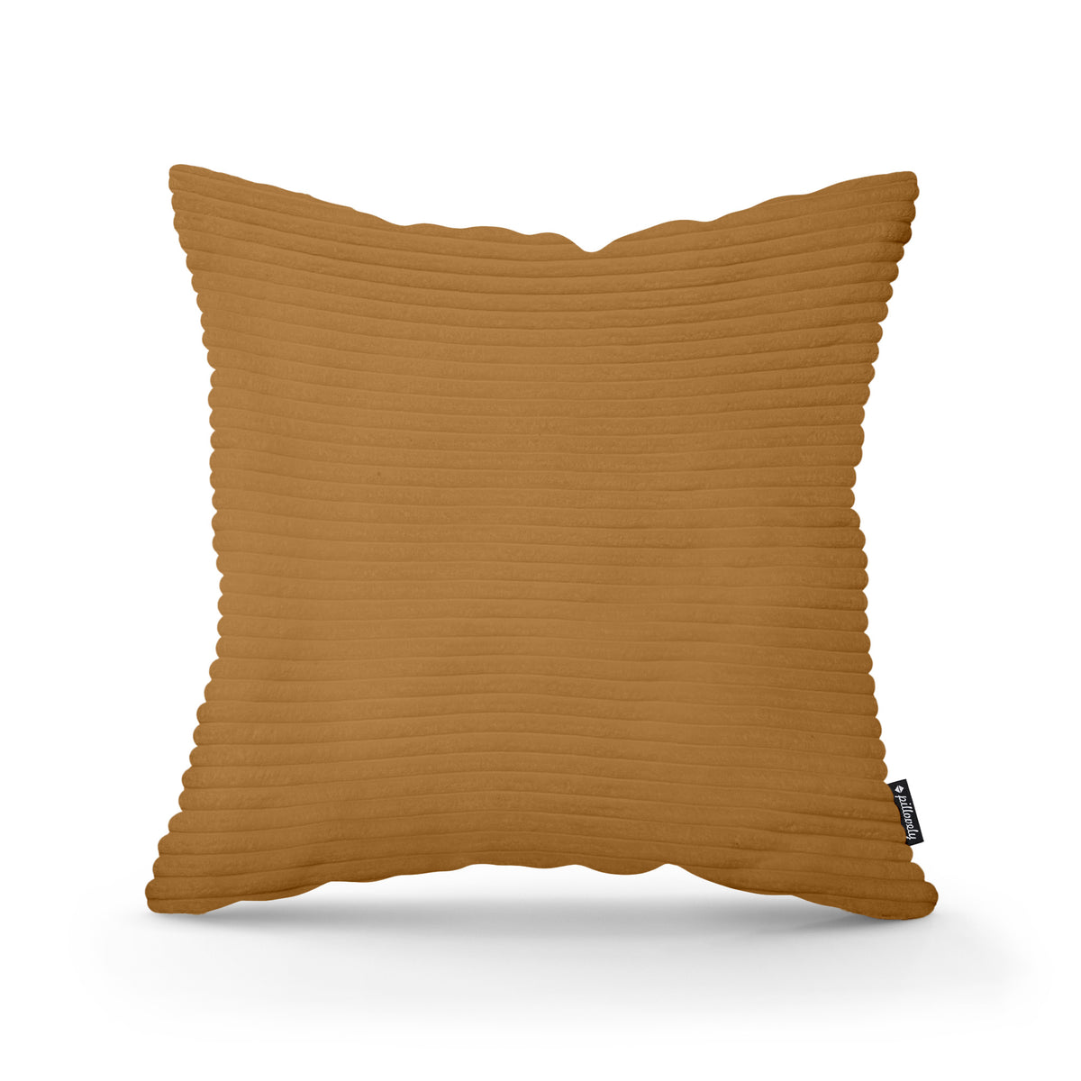 Wide Corduroy Decorative Cushion 45x45 cm, Scandinavian and Boho Style – Caramel (POSO 42)