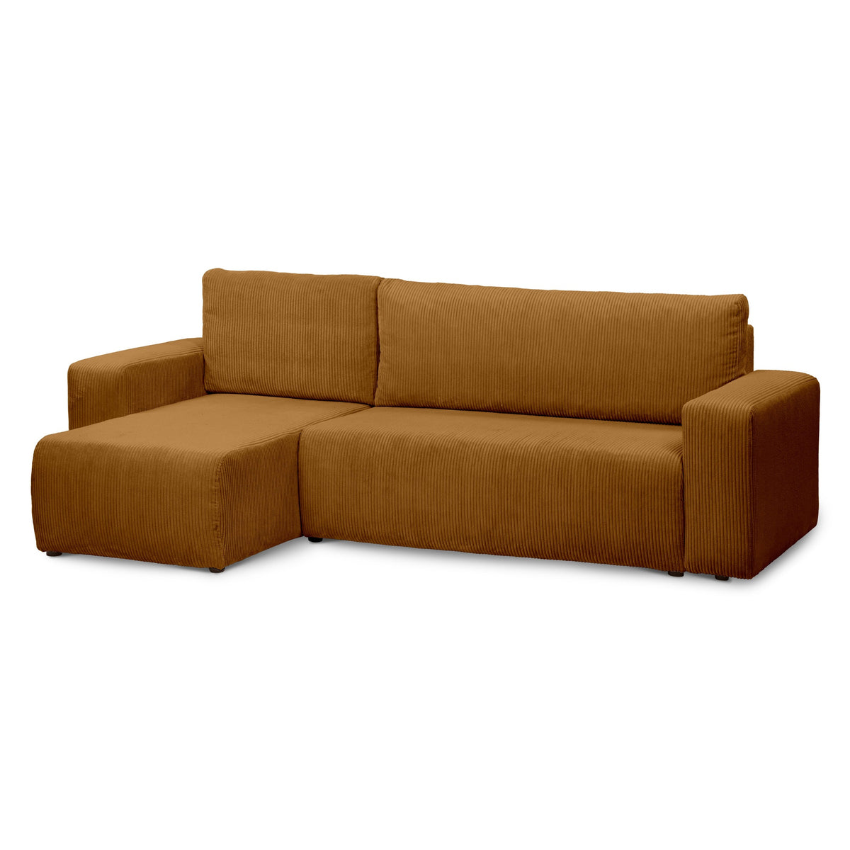 Kingi 3 Seater Reversible Corner Sofa Bed 200x142–154, Loft Style – Caramel (POSO 42), Universal