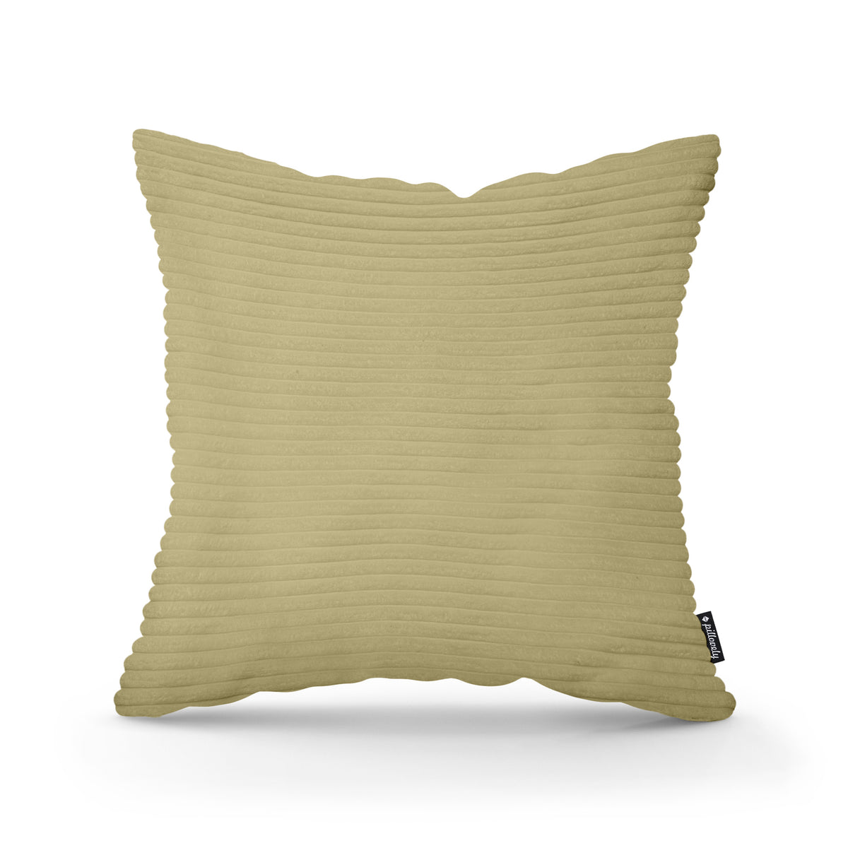 Wide Corduroy Decorative Cushion 45x45 cm, Scandinavian and Boho Style – Olive (POSO 44)