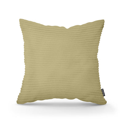 Wide Corduroy Decorative Cushion 45x45 cm, Scandinavian and Boho Style – Olive (POSO 44)